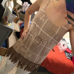 CAbi brown and cream tank top
